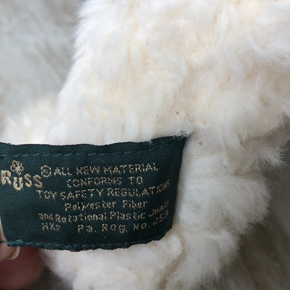 Vintage RUSS Bear “Byron” Fully‎ Jointed with Little Knit Green Sweater